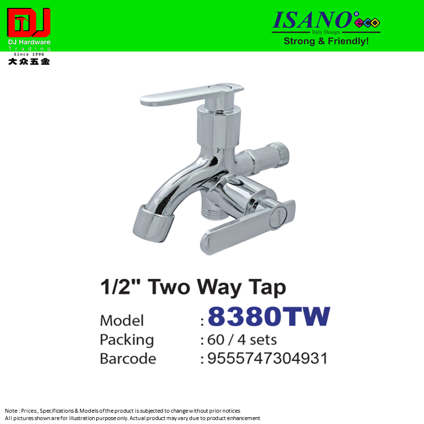 ISANO STRONG & FRIENDLY TWO WAY TAP 1-2'' 8380TW (CL)