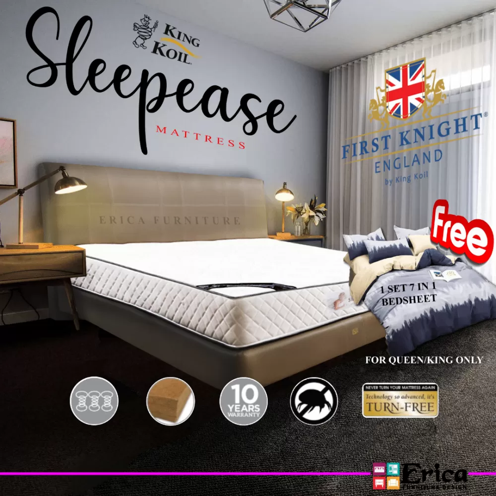 King Koil First Knight Sleepease Mattress FREE 7in1 Bedsheet Set