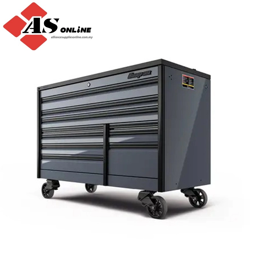 SNAP-ON 68" 10-Drawer Double-Bank EPIQ Series Bed LIner PowerTop with LED Light Roll Cab with SpeeDrawer (Storm Gray w/ Black Trim) / Model: KETN682C3PWZ