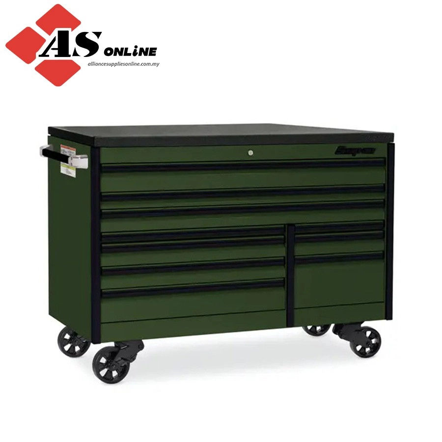 SNAP-ON 68" 10-Drawer Double-Bank EPIQ Series Bed Liner Top Roll Cab with SpeeDrawer (Combat Green w/ Black Trim) / Model: KETN682C7PZR