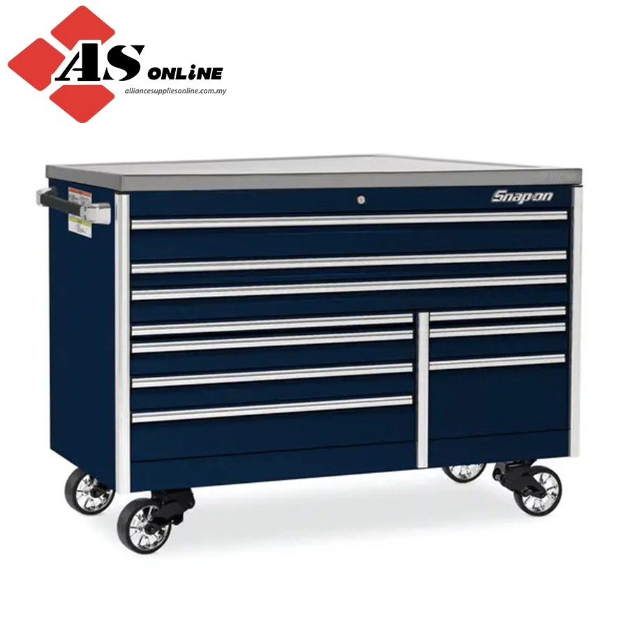 SNAP-ON 68" 10-Drawer Double-Bank EPIQ Series Stainless Steel Top Roll Cab with SpeeDrawer (Midnight Blue) / Model: KETN682C1PDG