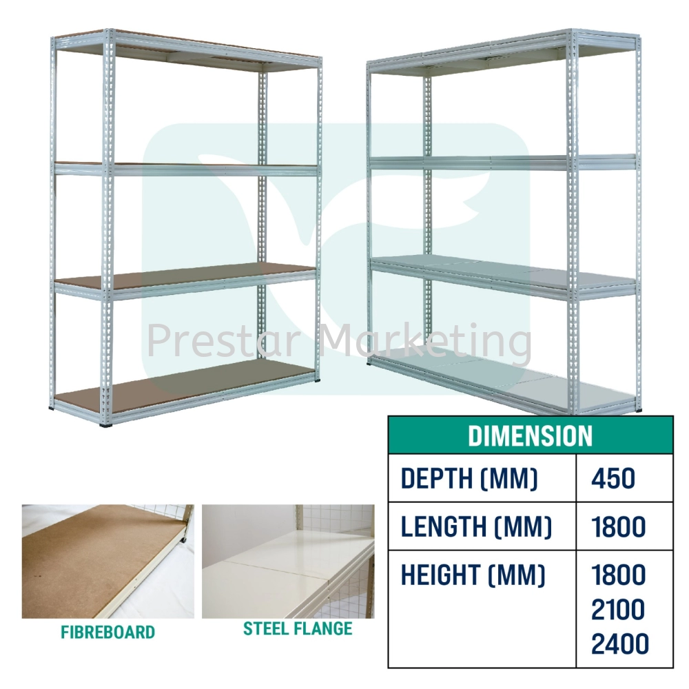 Boltless Racking BS5000 - D x L x H (450 x 1800 x 1800 ~ 2400) MM