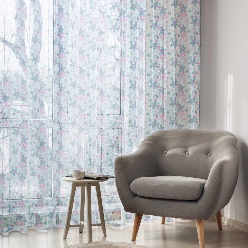 Floral Sheer Curtain 58" 