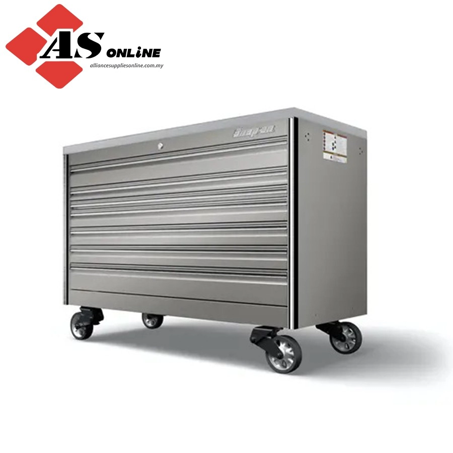 SNAP-ON 68" Seven-Drawer Single Bank EPIQ Series Stainless Steel PowerTop with LED LIght Roll Cab (Arctic Silver) / Model: KERN681A2PKS