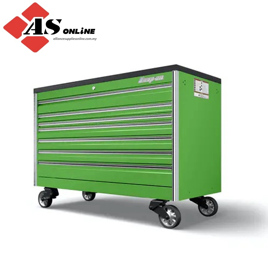 SNAP-ON 68" Seven-Drawer Single Bank EPIQ Series Stainless Steel PowerTop with LED LIght Roll Cab (Extreme Green) / Model: KERN681A2PJJ