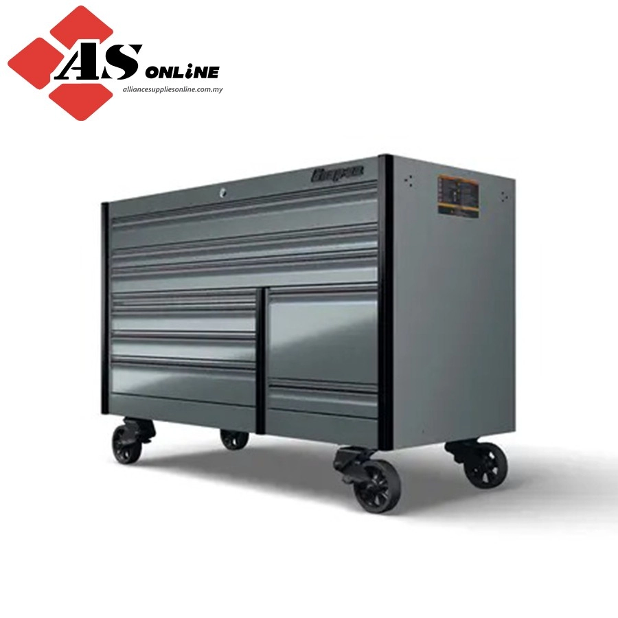 SNAP-ON 68" Nine-Drawer Double-Bank EPIQ Series Roll Cab with PowerDrawer and SpeeDrawer (Storm Gray with Black Trim and Blackout Details) / Model: KETP682A0PWZ