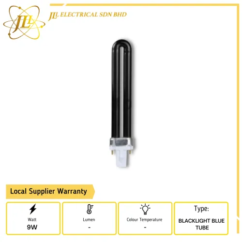 JLUX PL-S 9W BLB 2PIN ULTRA VIOLET PLC BLACK LIGHT BLUE TUBE