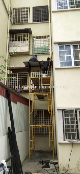 To fabrication,install new awning metal deck,replacement roller sliding grille door and reinstall old swing gate @ Pangsapuri Kusuarina Persiaran Kasuara 1KS6 Bandar Botanic, 41200 Klang. Bumbung Logam Selangor, Malaysia, Kuala Lumpur (KL), Shah Alam Supplier, Suppliers, Supply, Supplies | GALAXY STRUCTURE & ENGINEERING SDN BHD