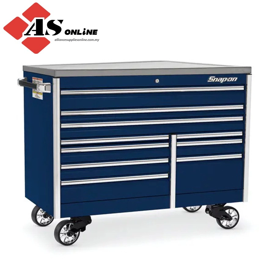 SNAP-ON 60" 10-Drawer Double-Bank EPIQ Series Stainless Steel Top Roll Cab (Royal Blue) / Model: KETN602C1PCM