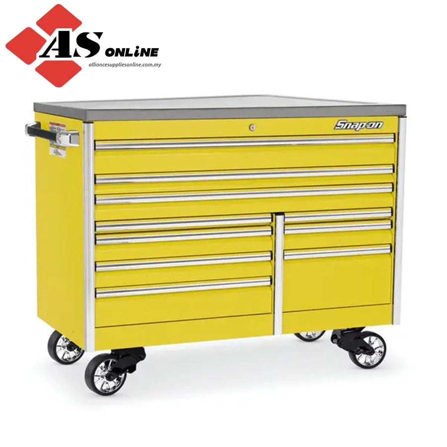 SNAP-ON 60" 10-Drawer Double-Bank EPIQ Series Stainless Steel Top Roll Cab (Ultra Yellow) / Model: KETN602C1PES