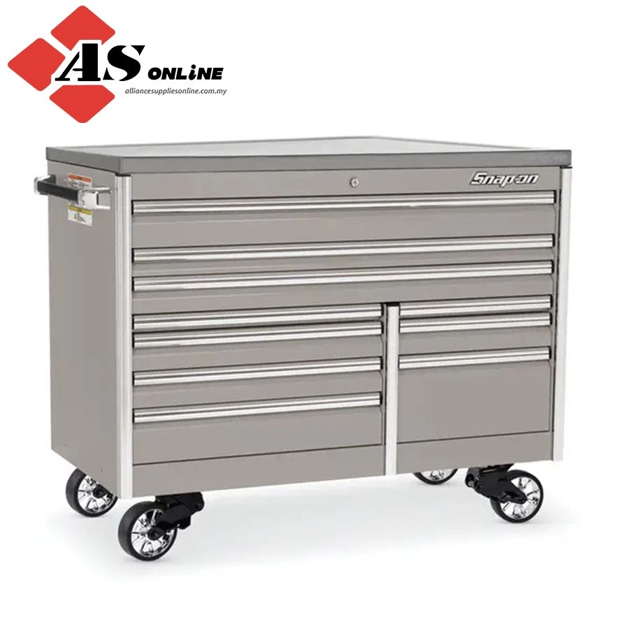 SNAP-ON 60" 10-Drawer Double-Bank EPIQ Series Stainless Steel Top Roll Cab (Arctic Silver) / Model: KETN602C1PKS