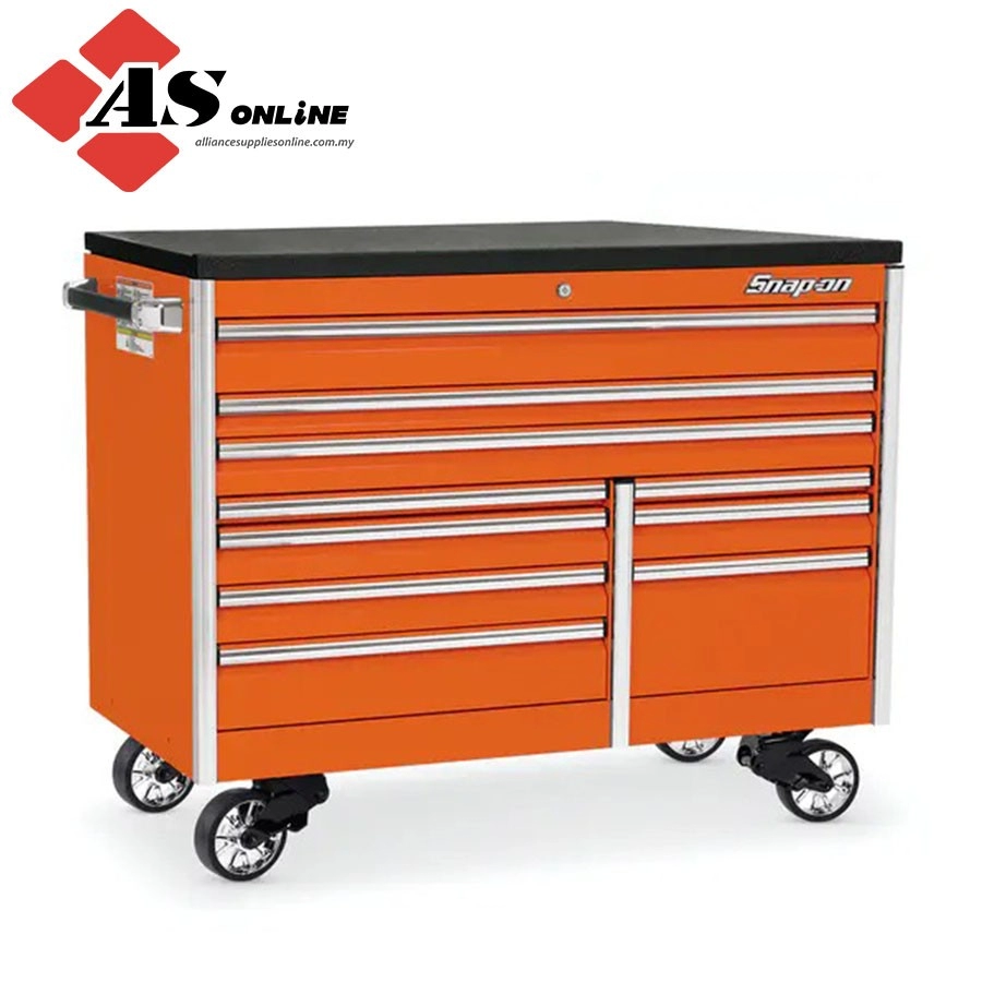 SNAP-ON 60" 10-Drawer Double-Bank EPIQ Series Bed Liner Top Roll Cab (Electric Orange) / Model: KETN602C7PJK