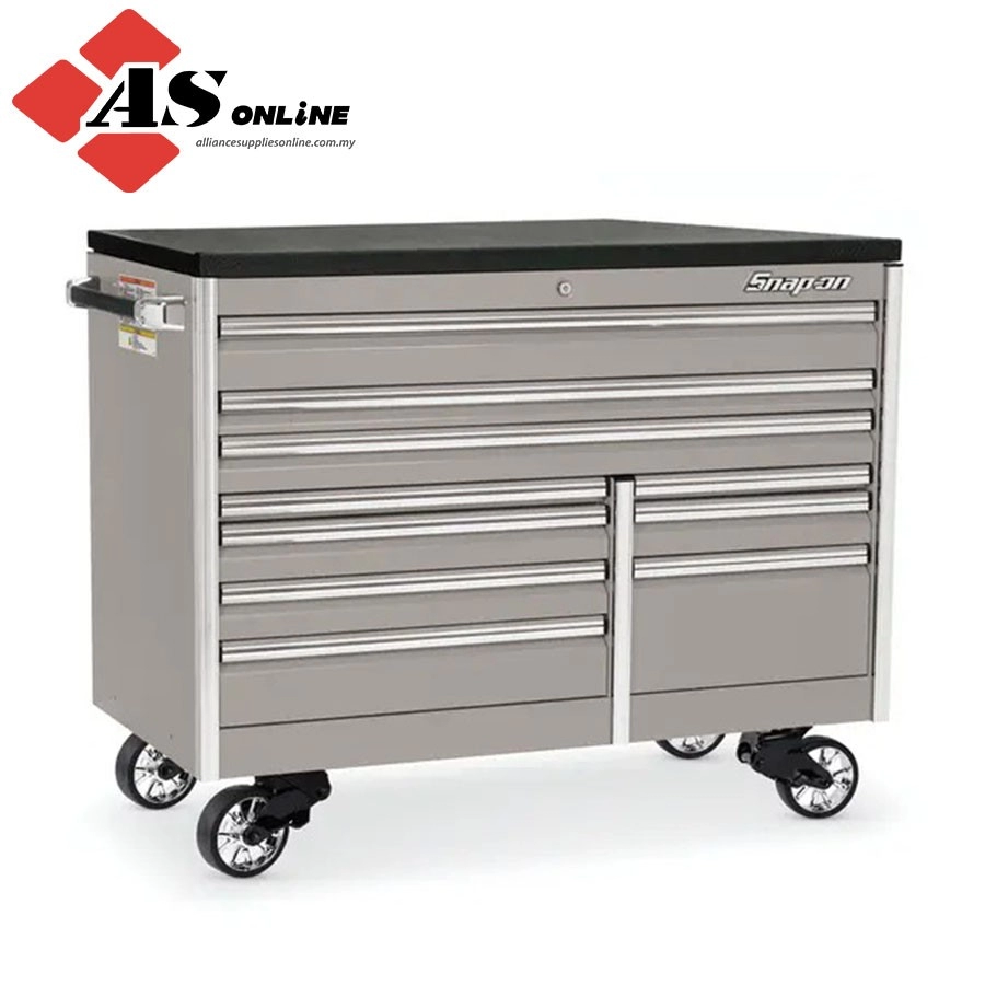 SNAP-ON 60" 10-Drawer Double-Bank EPIQ Series Bed Liner Top Roll Cab (Arctic Silver) / Model: KETN602C7PKS