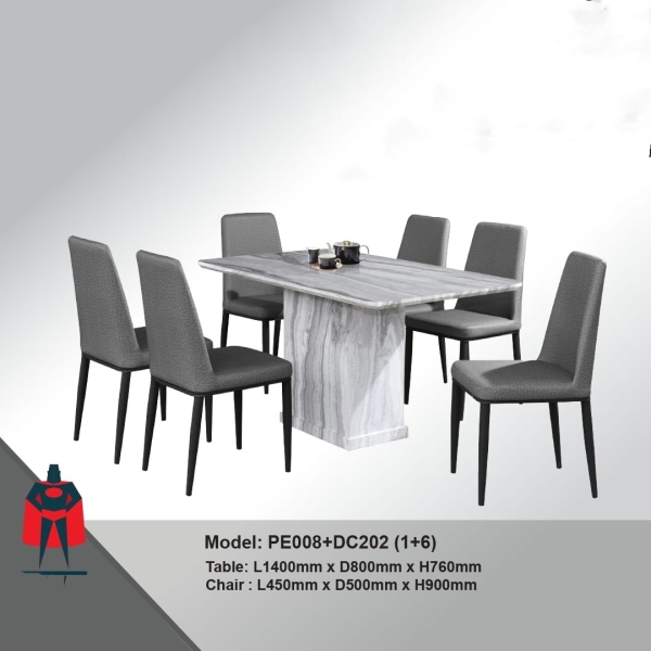 WLS-PC003 DINING SET 1+6 Dining Table Kedah, Malaysia, Sungai Petani Supplier, Suppliers, Supply, Supplies | MM 99 FURNITURE