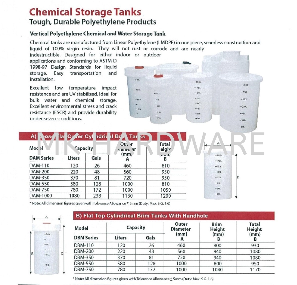 CHEMICAL STORAGE TANK