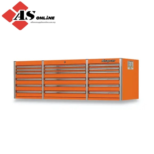 SNAP-ON 84" 18-Drawer Triple-Bank EPIQ Series Drawer Section with ECKO Remote Lock (Electric Orange) / Model: KESE843A0PJK