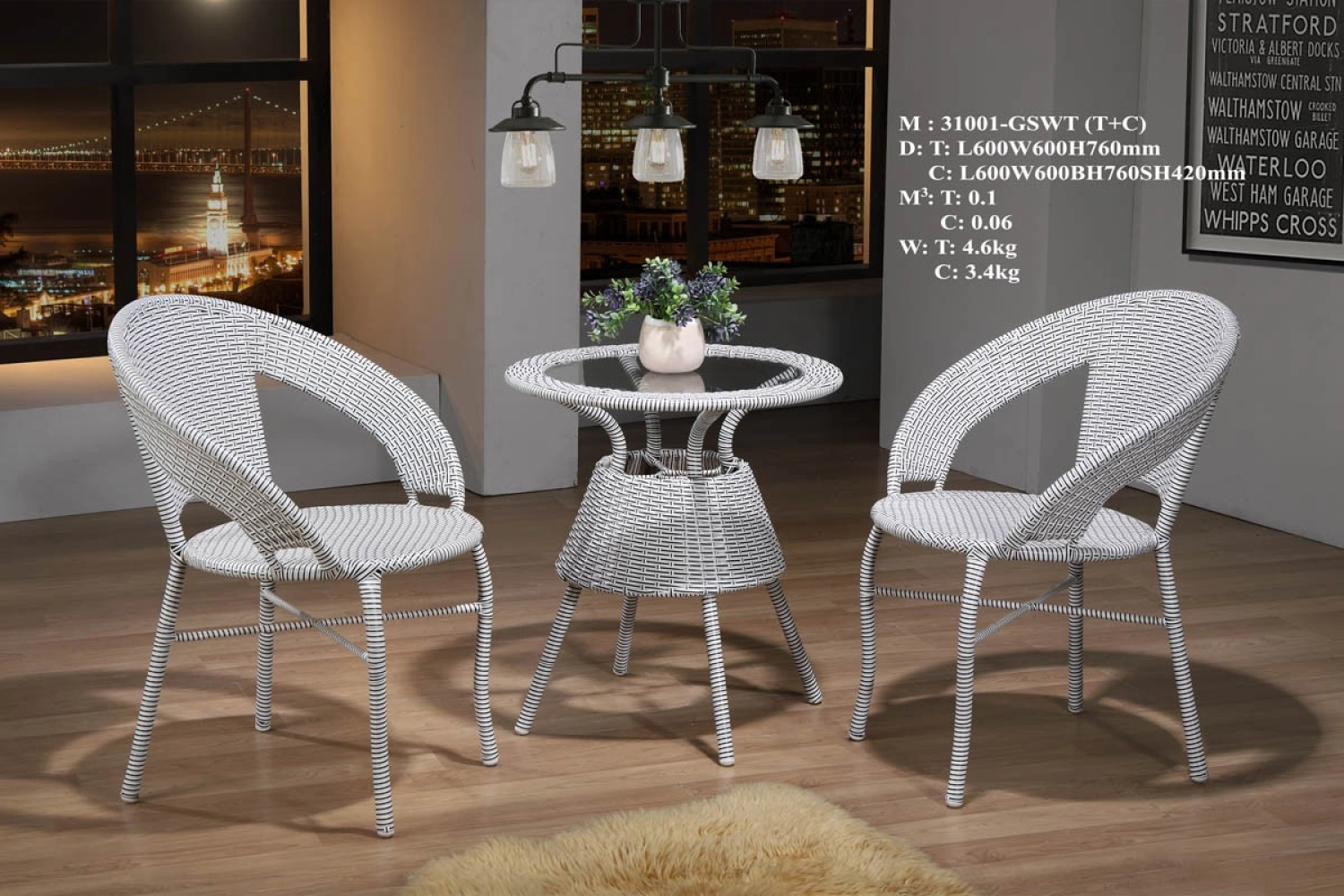 SL-G31001(SET) Garden Set Chairs and Table 