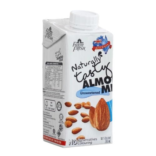 FARM FRESH UHT ALMOND UNSWEETENED MILK (24 X 200ML)