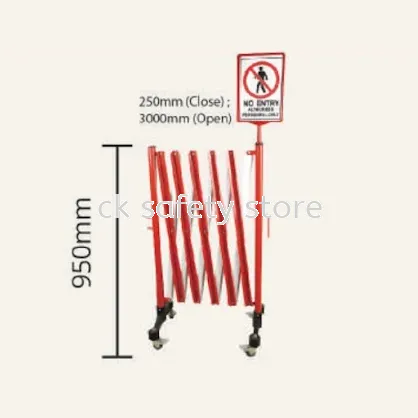 Portable Expanding Barricade with Wheel 3M (RED & WHITE)