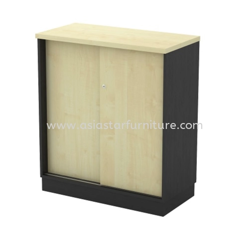 TITUS LOW WOODEN OFFICE FILING CABINET/CUPBOARD SLIDING DOOR AT-YS 9