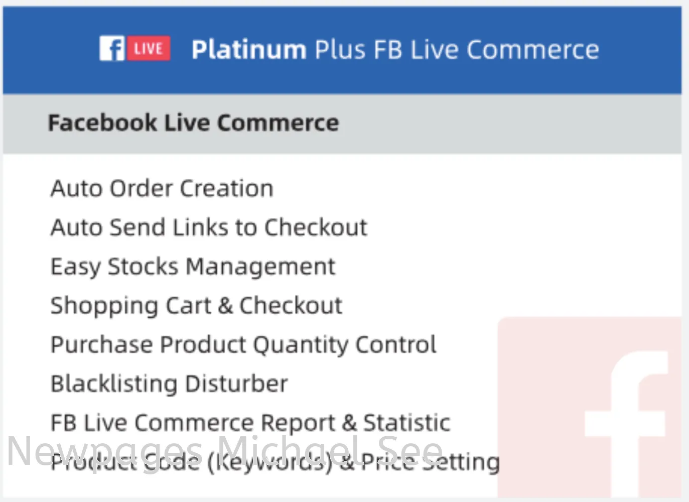 Platinum Plus FB Live Commerce Package