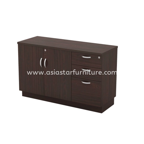 QAMAR WOODEN OFFICE SIDE CABINET C/W SWINGING DOOR + FIXED PEDESTAL DRAWER AQ-YDP7123