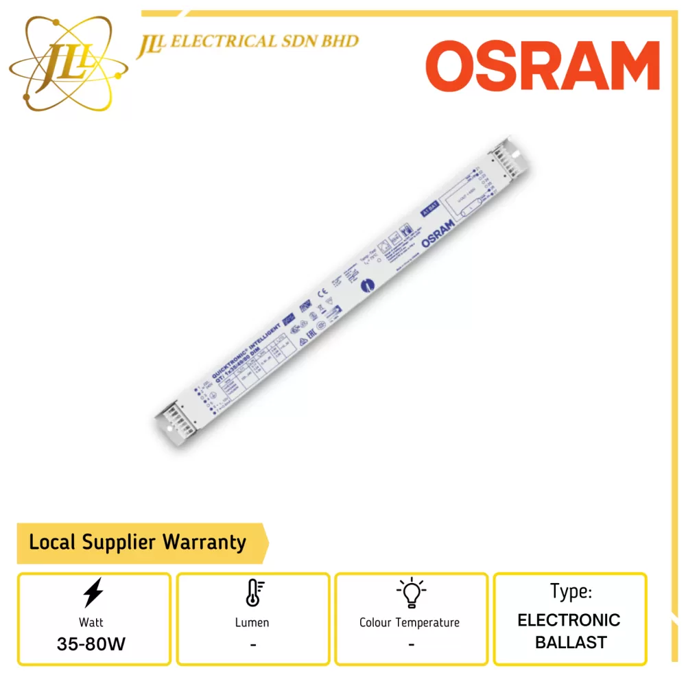 OSRAM QTI T5 1x35/49/80W 220-240V DIMMABLE ELECTRONIC BALLAST (TLD 36W)  Kuala Lumpur (KL), Selangor, Malaysia Supplier, Supply, Supplies,  Distributor | JLL Electrical Sdn Bhd