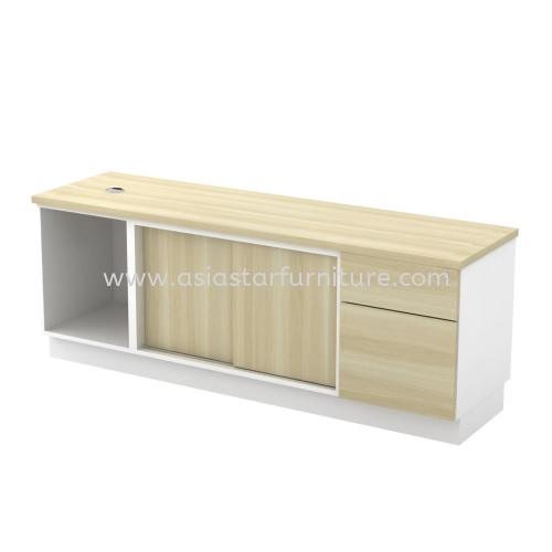 MUPHI WOODEN OFFICE SIDE CABINET C/W OPEN SHELF + SLIDING DOOR + FIXED PEDESTAL AM-YOSP 1626 (E)