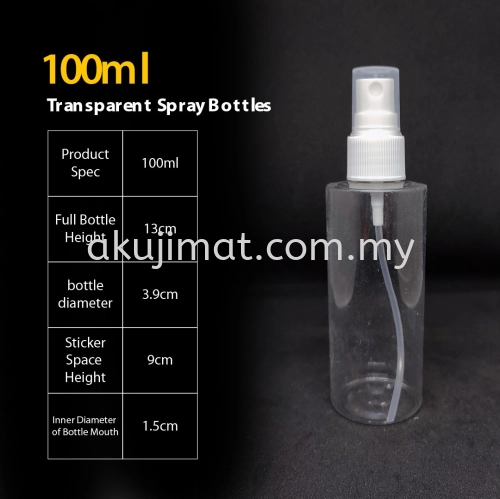 100ml Plastic Transparent Spray Bottles