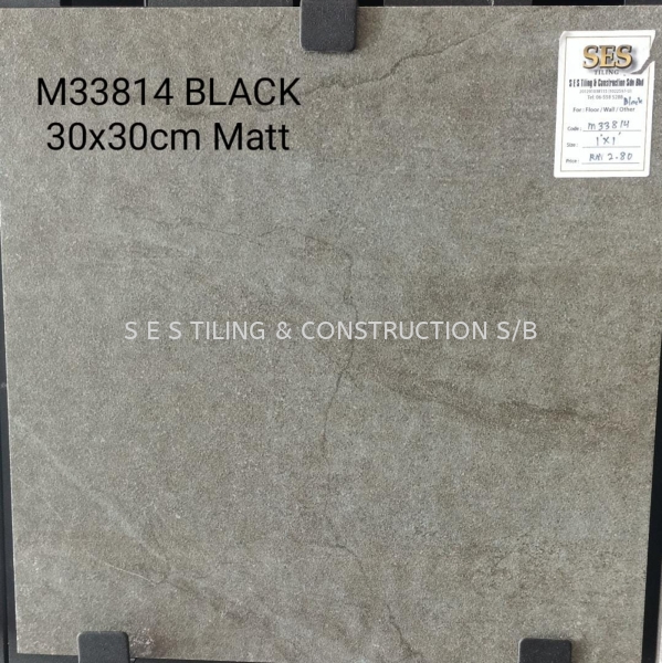 M33814 BLACK 30x30cm (Matt) Floor Tiles Porcelain & Ceramic Tiles Melaka, Malaysia, Alor Gajah Supplier, Suppliers, Supply, Supplies | S E S TILING & CONSTRUCTION SDN. BHD.