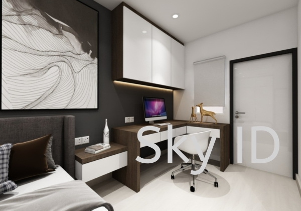 Study Corner Bedroom Interior Design Penang, Bayan Lepas, Malaysia Renovation Contractors, Space Design Planning  | SKY ID & CONSTRUCTION