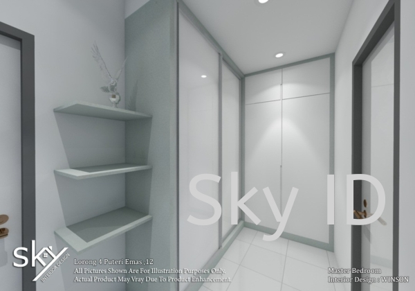 Master Bedroom Wardrobe Bedroom Interior Design Penang, Bayan Lepas, Malaysia Renovation Contractors, Space Design Planning  | SKY ID & CONSTRUCTION