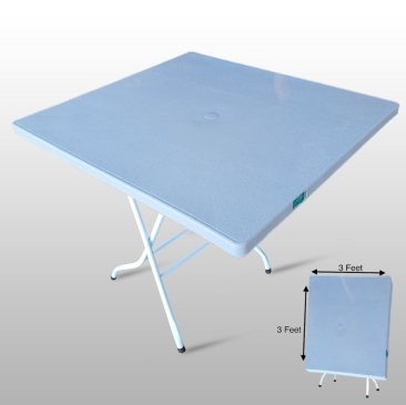 No 1 Perabot Asrama White Putih 3feet x 3feet Plastic Folding Table / Foldable Plastic Dining Table 3’ x 3’ Lipat / Plastik Meja Makan Kenduri