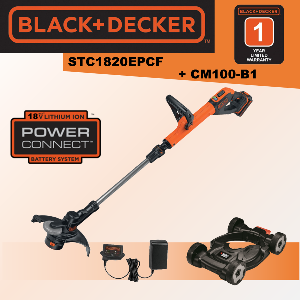 Buy Black+Decker STC1820EPCF-B1 18V 28cm Cordless Brush Cutter/Grass Trimmer  Online At Price ₹9900