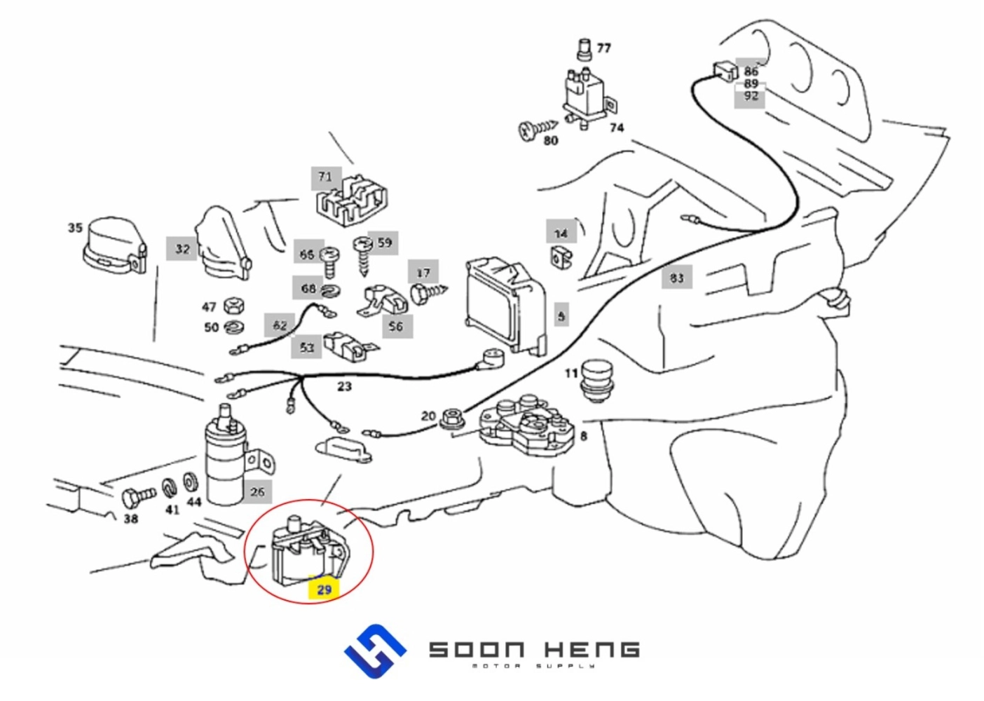 Mercedes-Benz W140, W126, R129, W124, C124 and W463 - Ignition Coil (BOSCH)