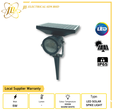 JLUX 5111 5W IP65 LED SOLAR SPIKE LIGHT 3000K WARM WHITE