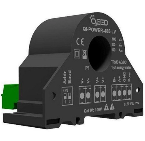 QI-POWER-485-LV Single Phase Power Meter Low Voltagea RS485 Modbus