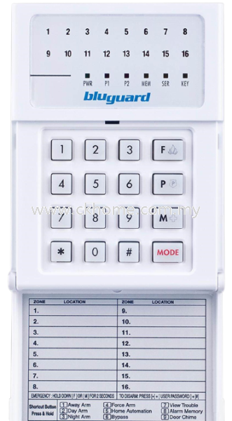 Bluguard V16n LCD Keypad Bluguard Alarm Security System Pahang, Malaysia, Kuantan Supplier, Installation, Supply, Supplies | C K HOME AUTOMATION SDN BHD