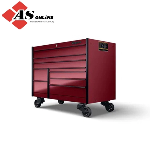 SNAP-ON 54" Nine-Drawer Double-Bank Masters Series Roll Cab with PowerDrawer and SpeeDrawer (Cranberry with Black Trim and Blackout Details) / Model: KMP1022ABCR