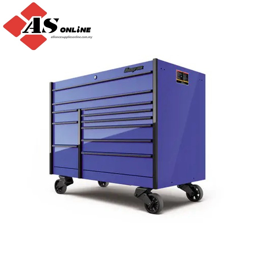 SNAP-ON 54" Nine-Drawer Double-Bank Masters Series Roll Cab with PowerDrawer and SpeeDrawer (Royal Blue with Black Trim and Blackout Details Details) / Model: KMP1022ABET