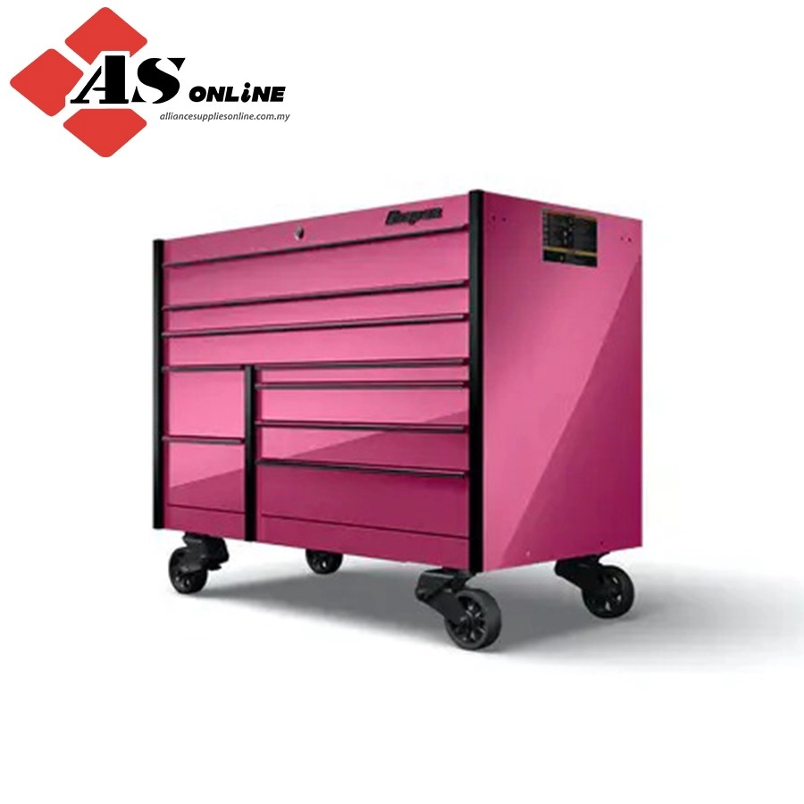 SNAP-ON 54" Nine-Drawer Double-Bank Masters Series Roll Cab with PowerDrawer and SpeeDrawer (Pink w/ Blackout Details) / Model: KMP1022ABYA