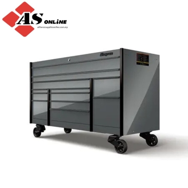 SNAP-ON 72" 12-Drawer Triple-Bank Masters Series Roll Cab with PowerDrawer and SpeeDrawer (Storm Gray with Black Trim and Blackout Details) / Model: KMP1033PWZ