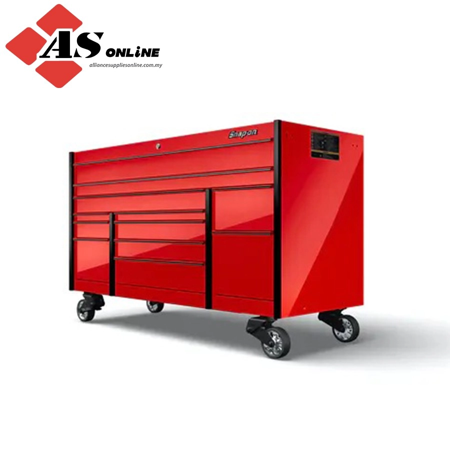 SNAP-ON 72" 12-Drawer Triple-Bank Masters Series Roll Cab with PowerDrawer and SpeeDrawer (Red) / Model: KMP1033PBO