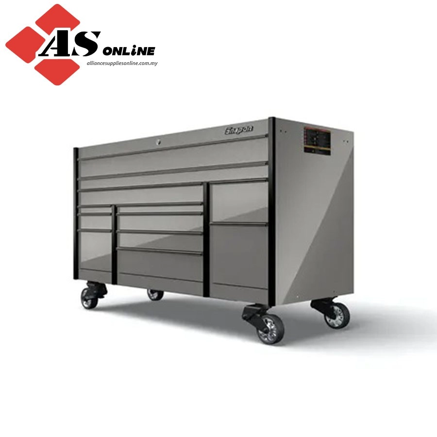 SNAP-ON 72" 12-Drawer Triple-Bank Masters Series Roll Cab with PowerDrawer and SpeeDrawer (Arctic Silver) / Model: KMP1033PKS