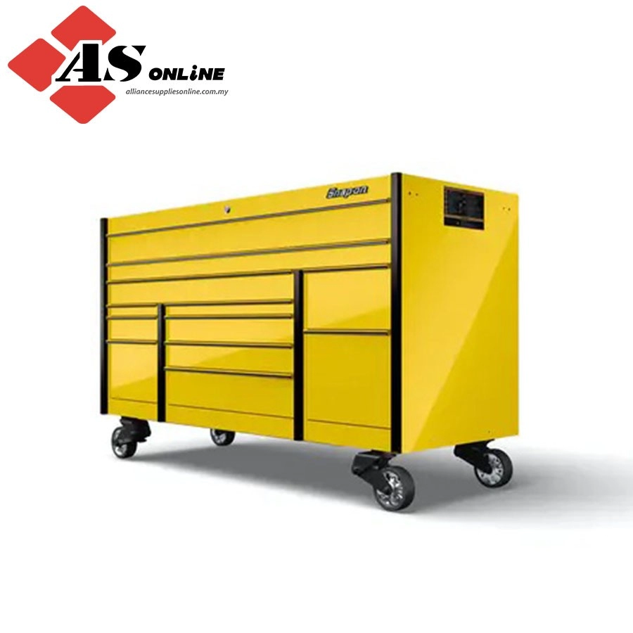 SNAP-ON 72" 12-Drawer Triple-Bank Masters Series Roll Cab with PowerDrawer and SpeeDrawer (Ultra Yellow) / Model: KMP1033PES