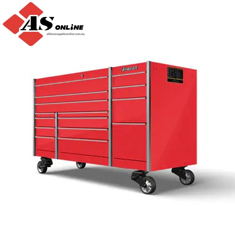 SNAP-ON 72" 14-Drawer Triple-Bank Masters Series Roll Cab with PowerDrawer and SpeeDrawer (Red) / Model: KMP1023PBO