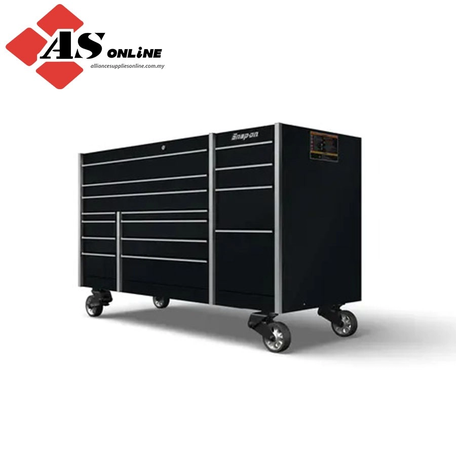 SNAP-ON 72" 14-Drawer Triple-Bank Masters Series Roll Cab with PowerDrawer and SpeeDrawer (Gloss Black) / Model: KMP1023PC