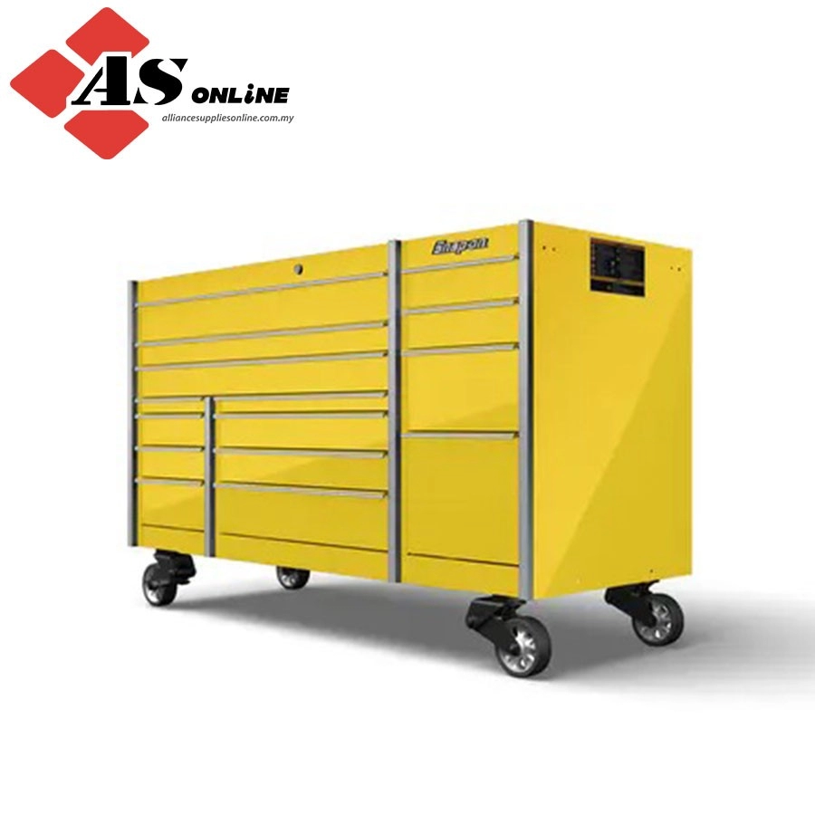 SNAP-ON 72" 14-Drawer Triple-Bank Masters Series Roll Cab with PowerDrawer and SpeeDrawer (Ultra Yellow) / Model: KMP1023PES