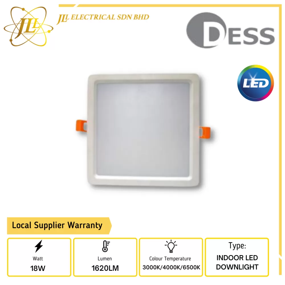 DESS GLJN 9018-SQ 18W 1620LM IP20 INDOOR LED DOWNLIGHT [3000K/4000K/6000K]