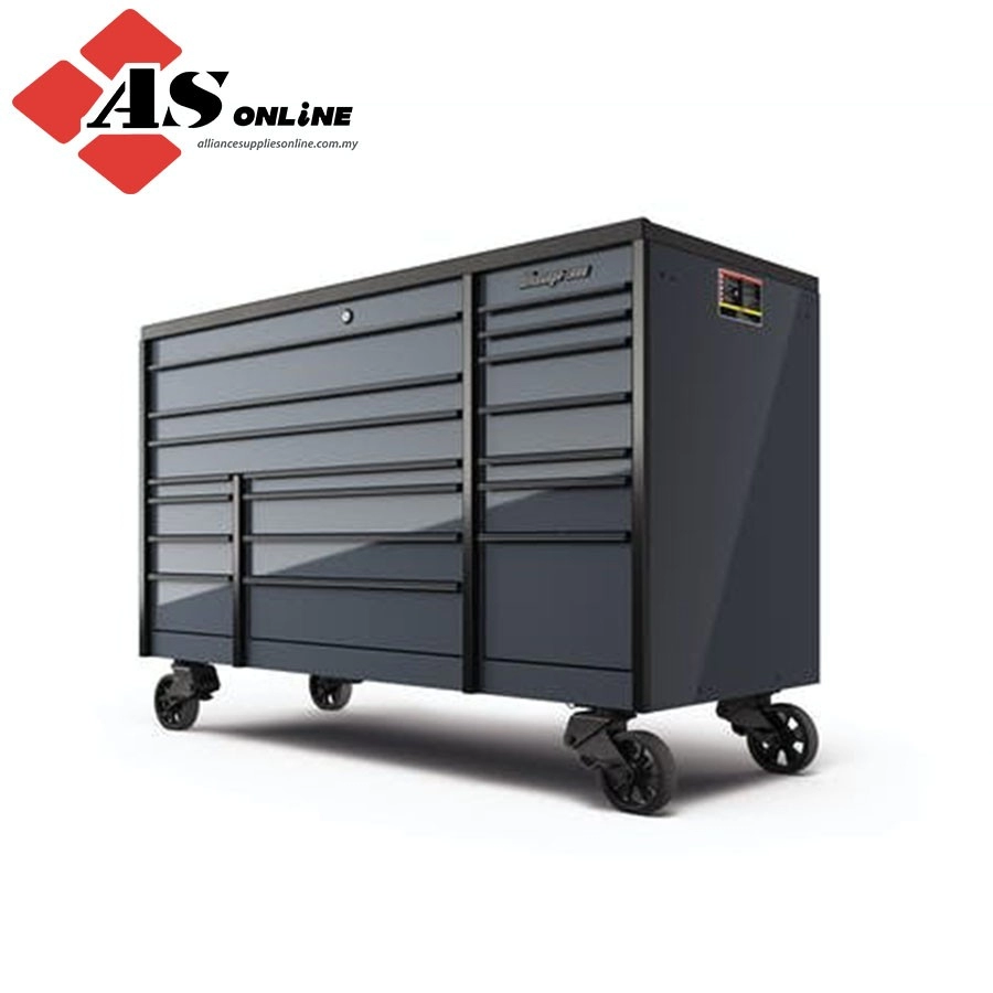 SNAP-ON 72" 18-Drawer Triple-Bank Masters Series Bed Liner Top Roll Cab (Storm Gray w/ Black Trim) / Model: KTL1023APWZ7